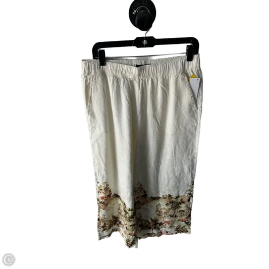 Pants Linen By Tahari In Brown & Cream, Size: 12