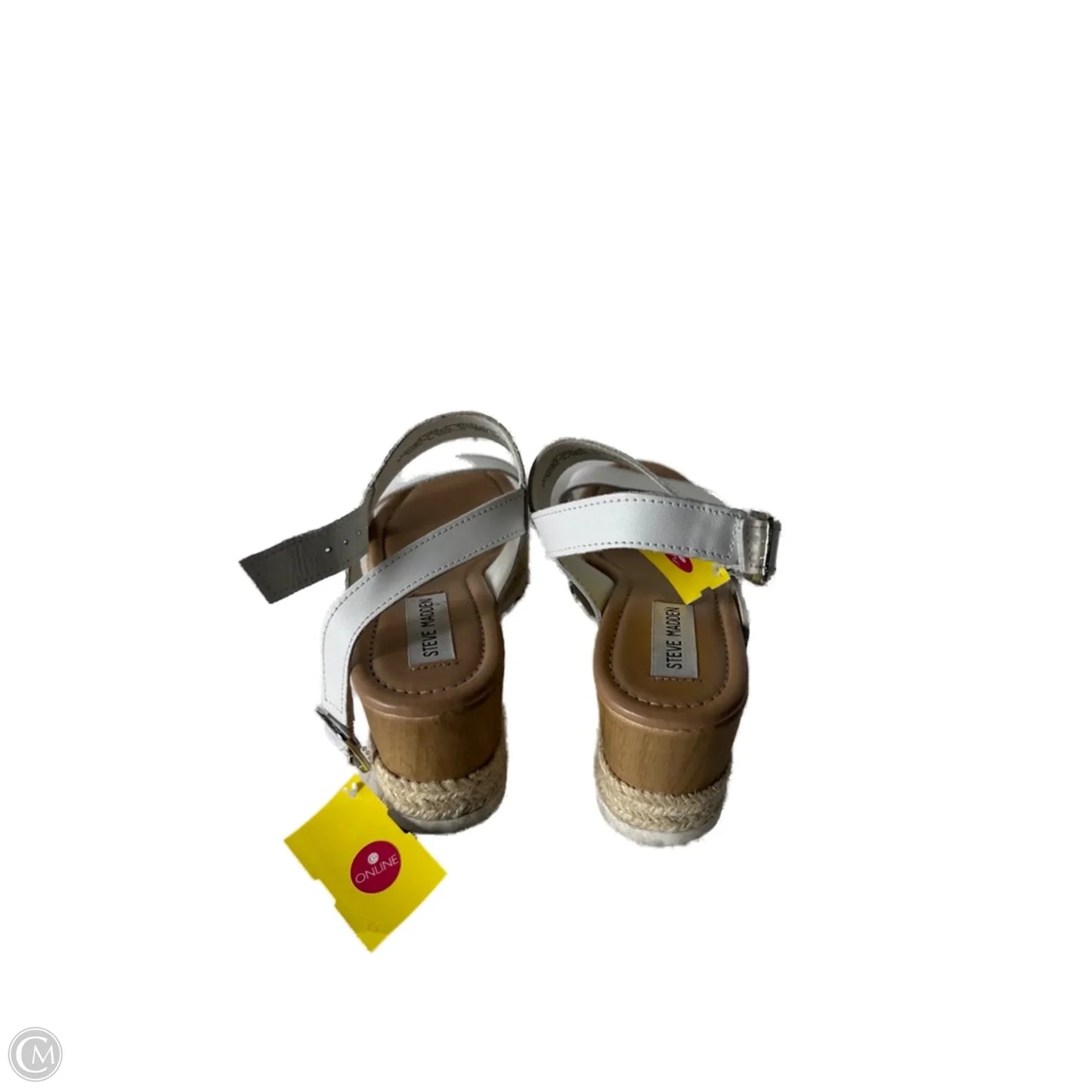 Sandals Heels Block By Steve Madden In White, Size: 7.5