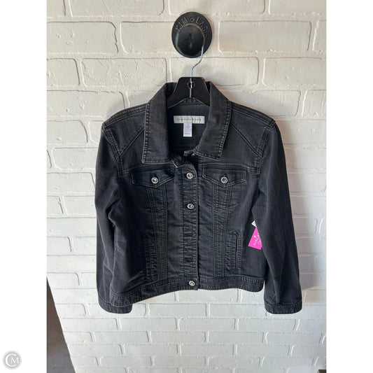 Jacket Denim By Chicos In Black Denim, Size: M