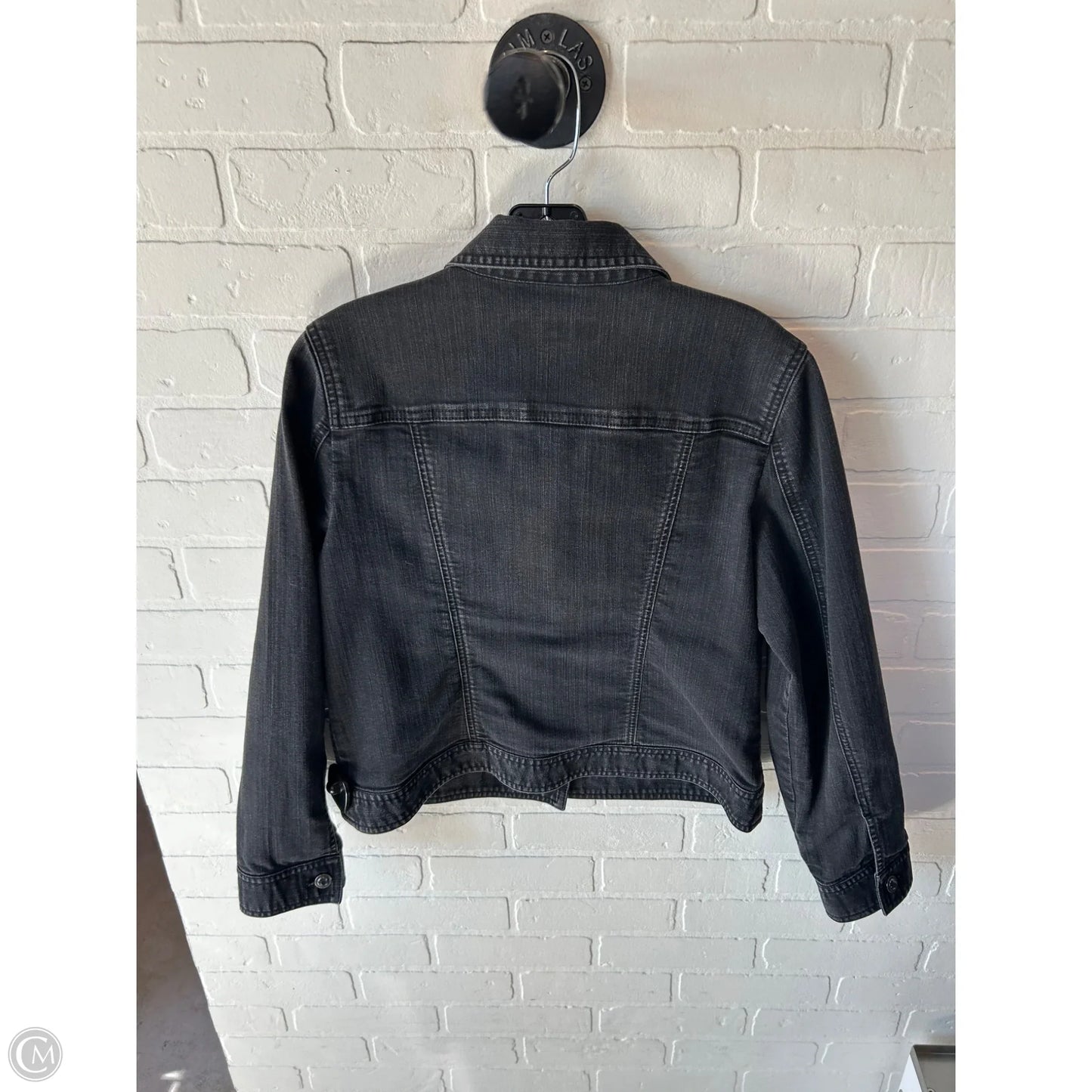Jacket Denim By Chicos In Black Denim, Size: M