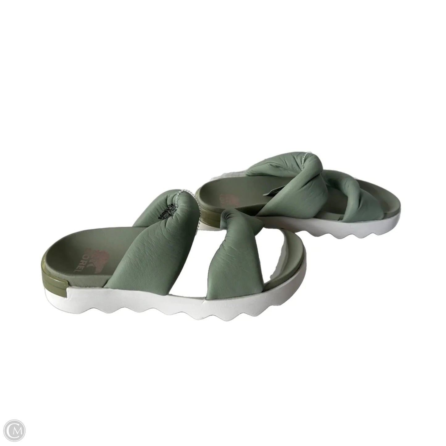Sandals Flats By Sorel In Green & White, Size: 8.5