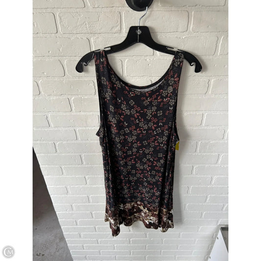 Top Sleeveless By Logo In Black & Brown, Size: Xl