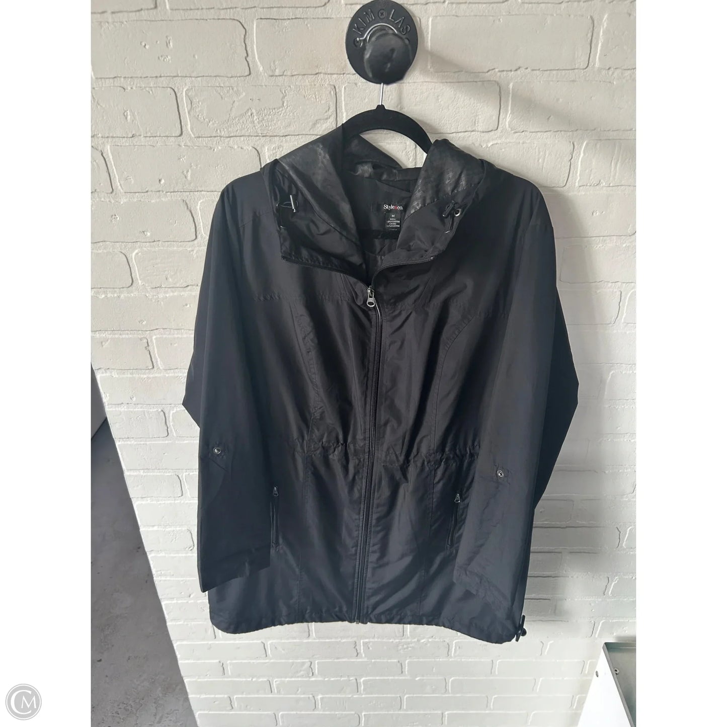Jacket Windbreaker By Style And Company In Black, Size: M