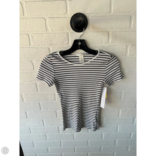 Top Short Sleeve Basic By H&m In Black & White, Size: S