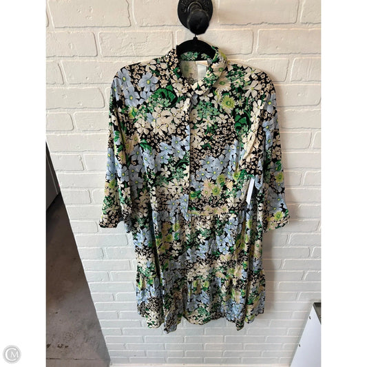 Dress Casual Midi By H&m In Black & Blue, Size: S