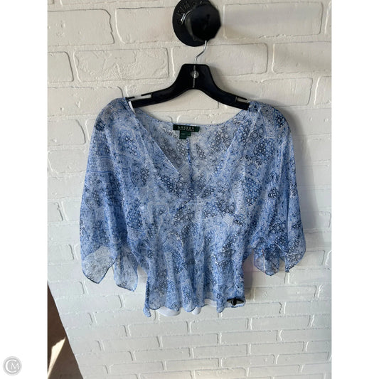 Top 2pc Short Sleeve By Lauren By Ralph Lauren In Blue, Size: S