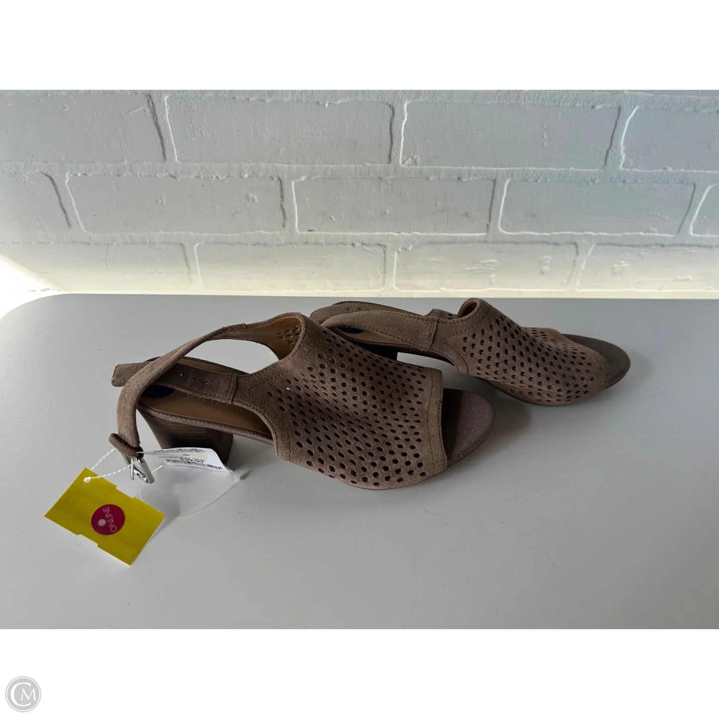 Sandals Heels Block By Franco Sarto In Tan, Size: 8.5