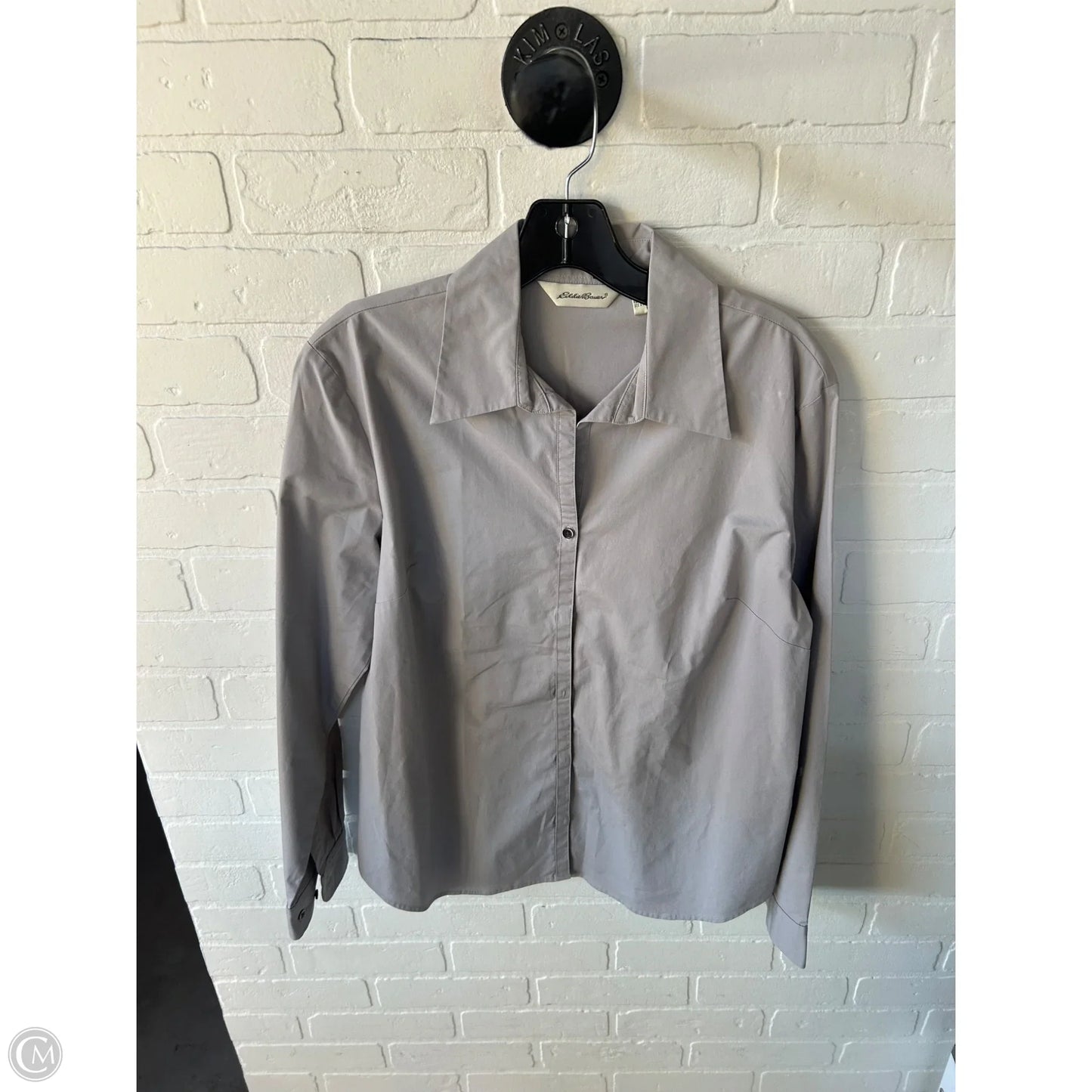 Top Long Sleeve By Eddie Bauer In Grey, Size: L