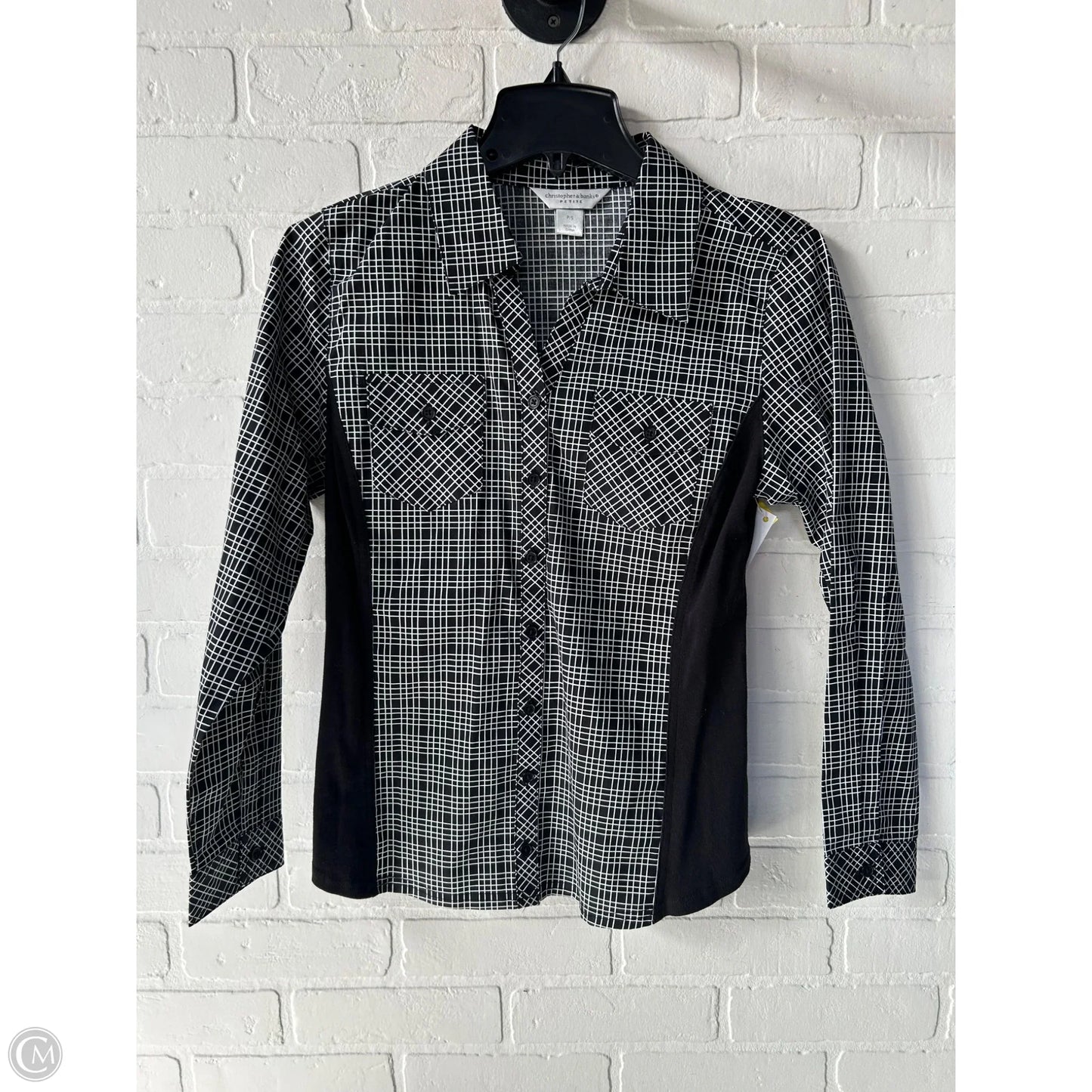 Top 3/4 Sleeve By Christopher And Banks In Black & White, Size: Sp