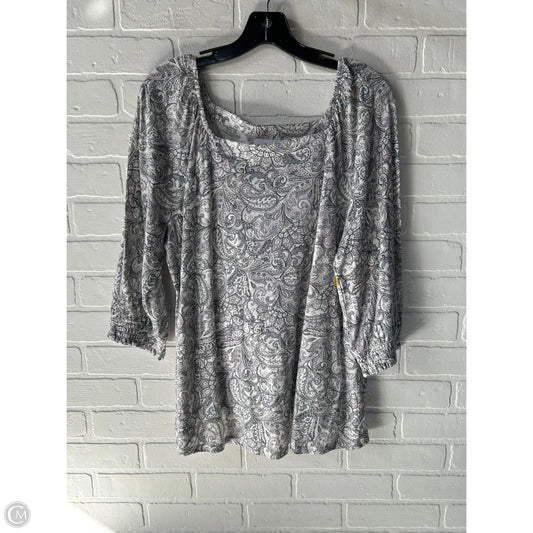 Top 3/4 Sleeve By J. Jill In Grey & Purple, Size: M