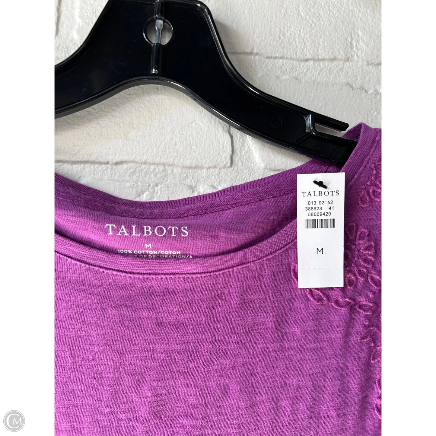 Top Short Sleeve By Talbots In Purple, Size: M