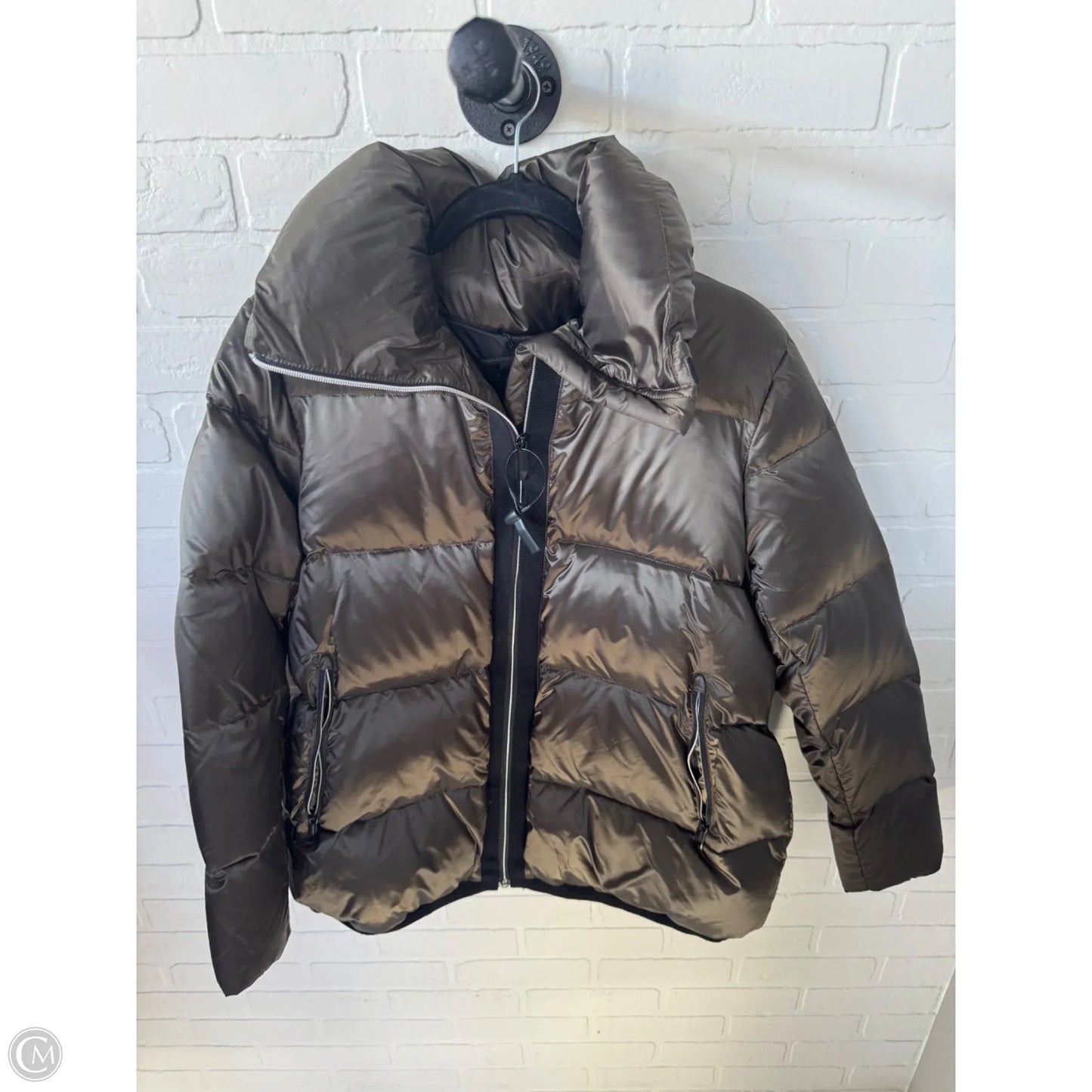 Coat Puffer & Quilted By Bcbgmaxazria In Green, Size: L