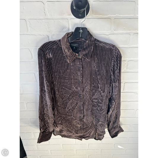 Top Long Sleeve By Rag And Bone In Brown, Size: Xs