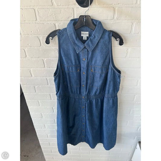 Dress Casual Short By Ava & Viv In Blue Denim, Size: Xxl