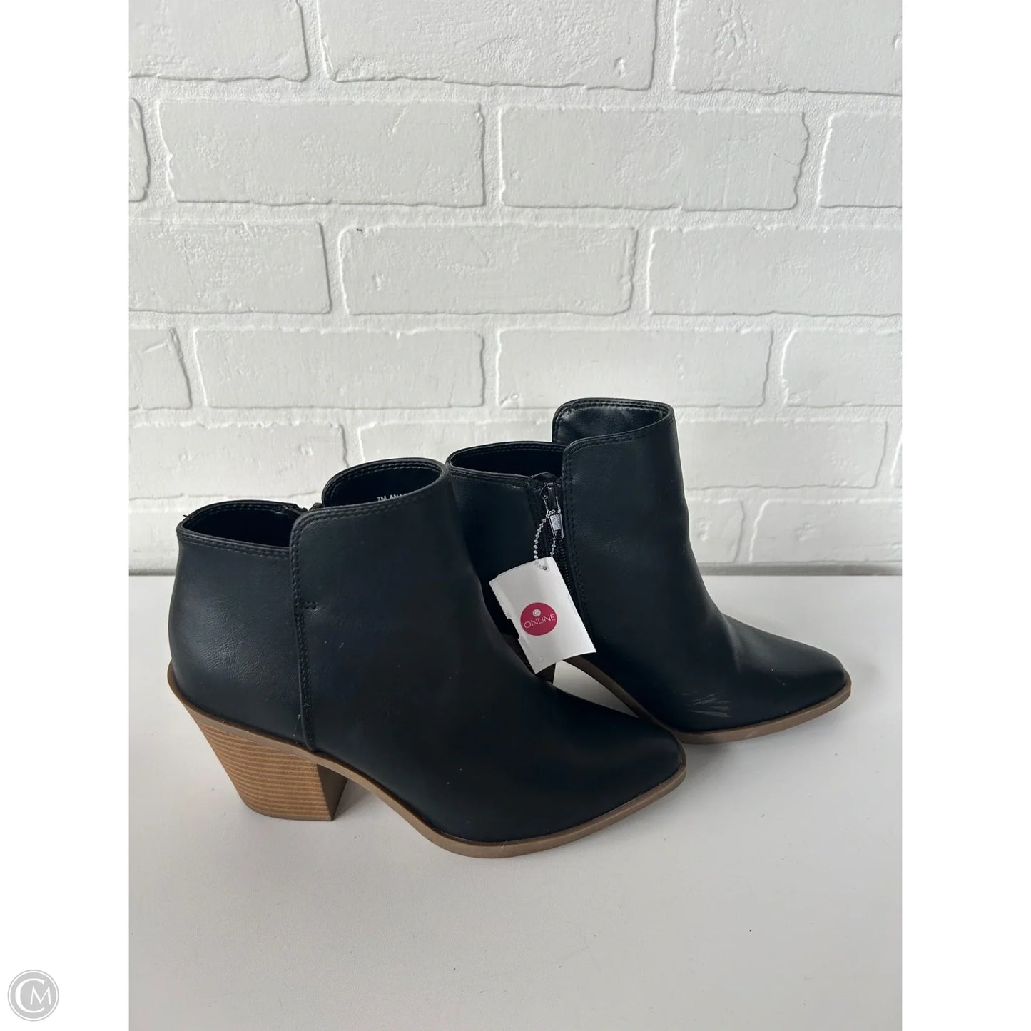 Boots Ankle Heels By Ana In Black, Size: 7