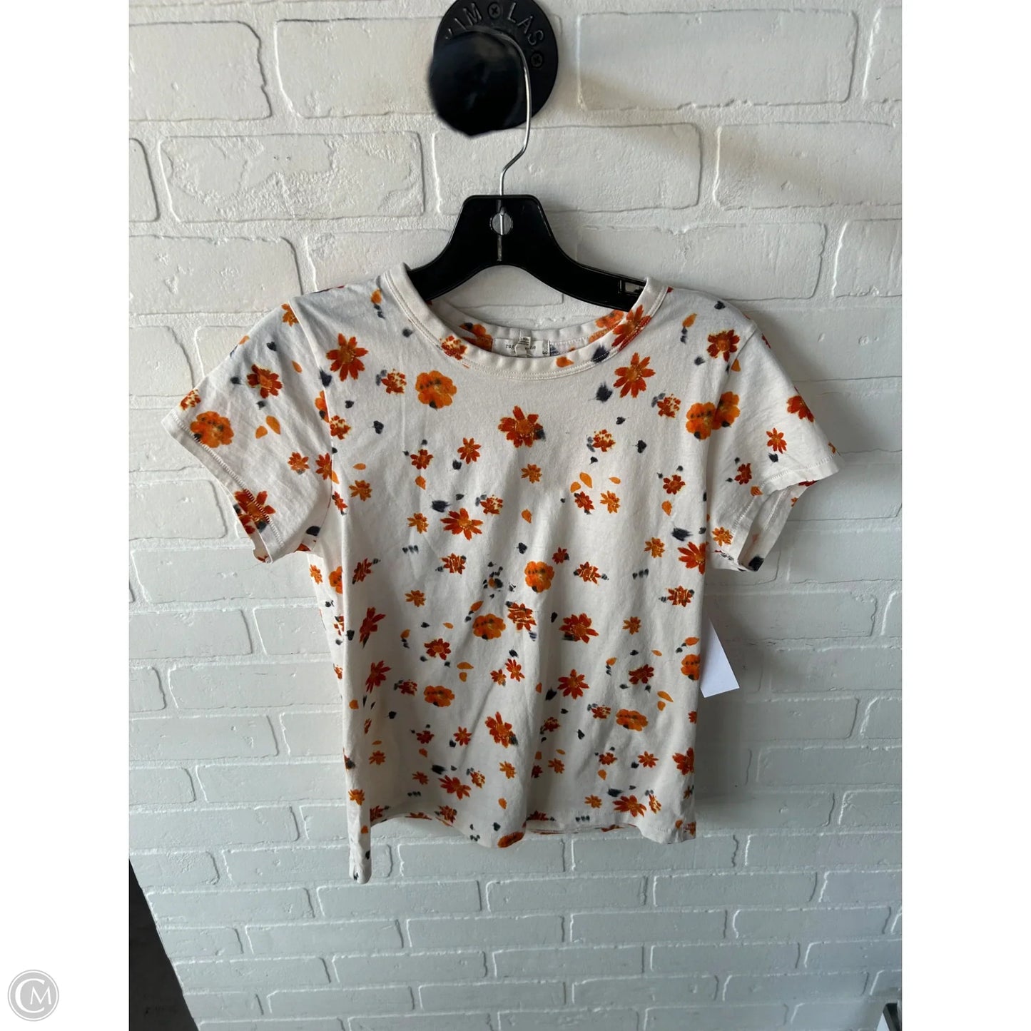 Top Short Sleeve By Rag And Bone In Orange & Tan, Size: L
