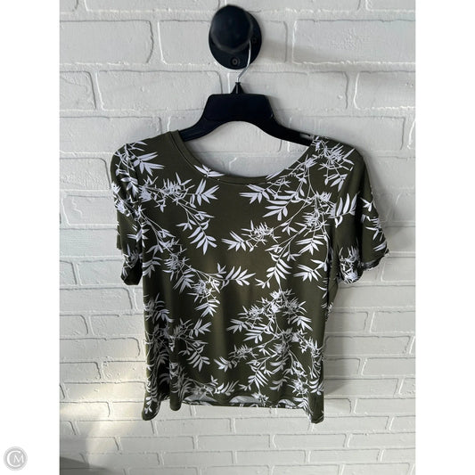 Top Short Sleeve By Worthington In Green & White, Size: S