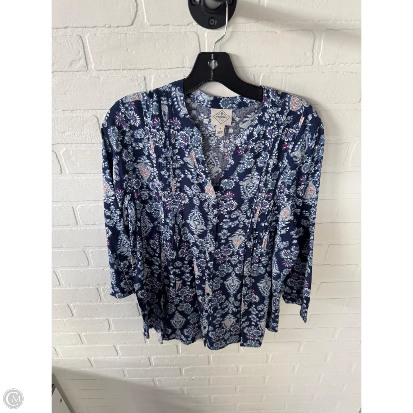 Top 3/4 Sleeve By St Johns Bay In Blue & Purple, Size: M
