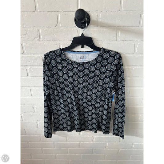 Top Long Sleeve Basic By Croft And Barrow In Black & Blue, Size: S