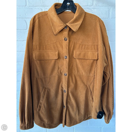 Jacket Shirt By Clothes Mentor In Orange, Size: M