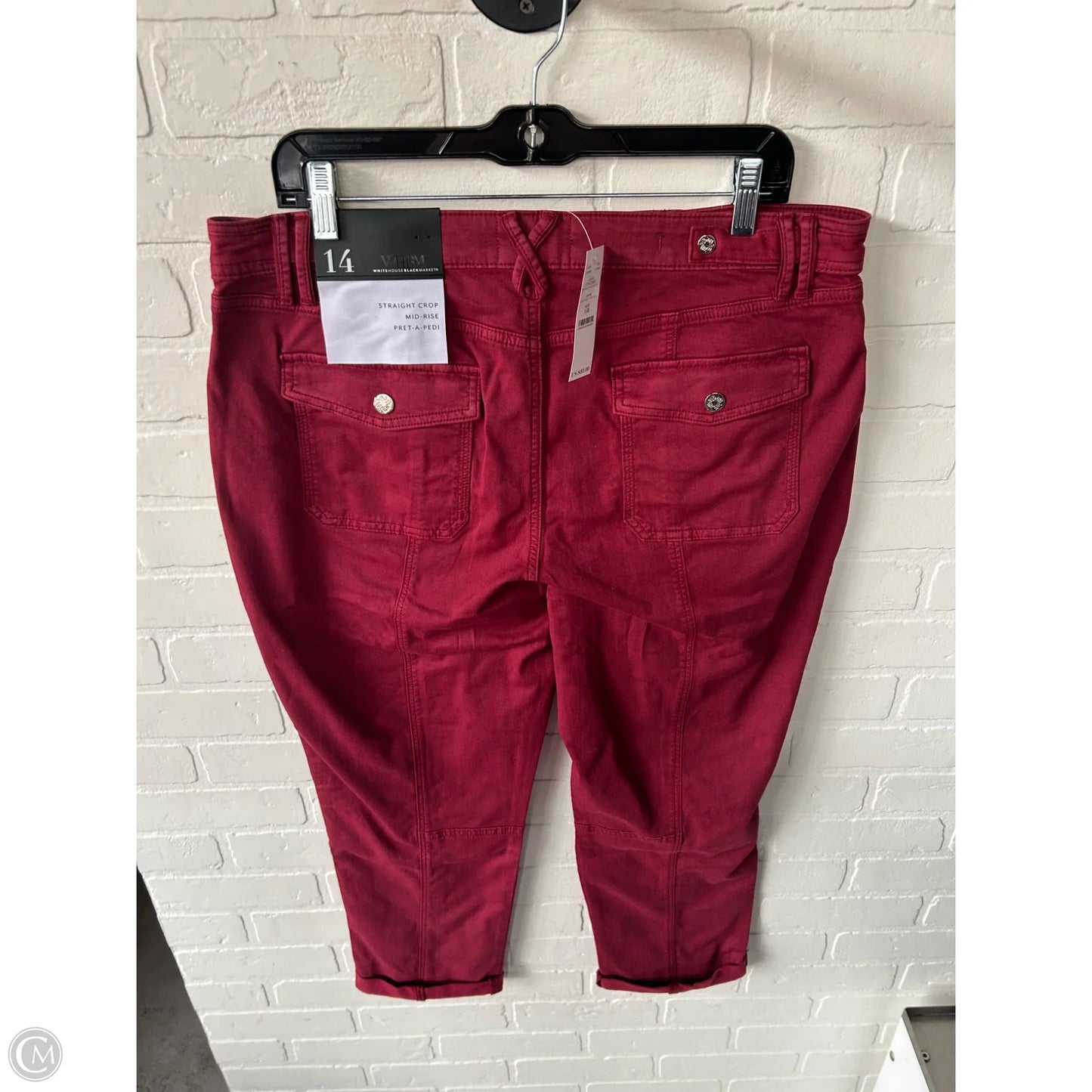 Pants Cropped By White House Black Market In Red, Size: 14
