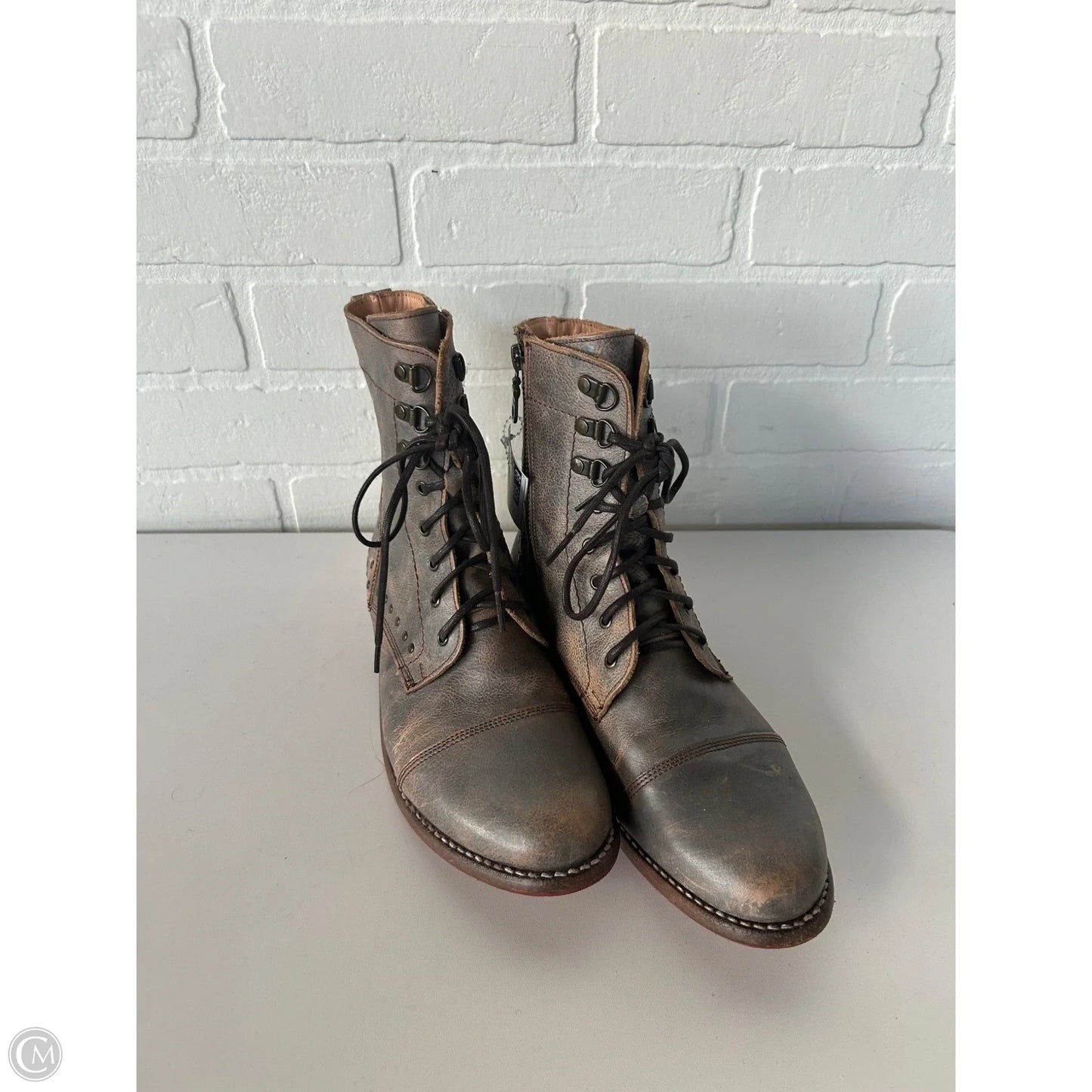 Boots Mid-calf Flats By Bed Stu In Grey, Size: 8.5