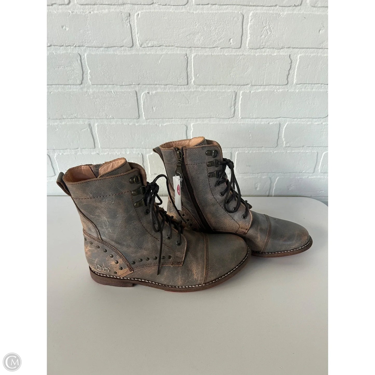 Boots Mid-calf Flats By Bed Stu In Grey, Size: 8.5