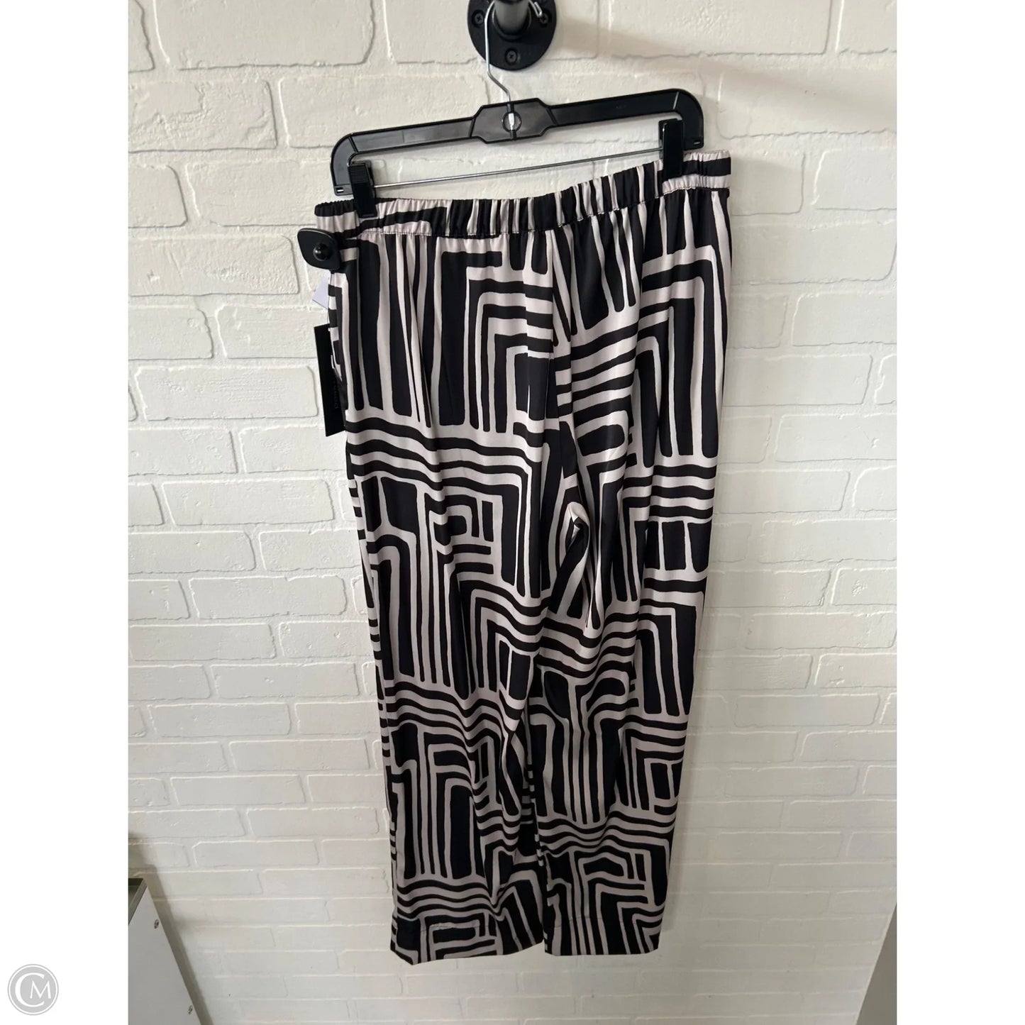 Pants Set 2pc By Donna Karan In Black & Tan, Size: M