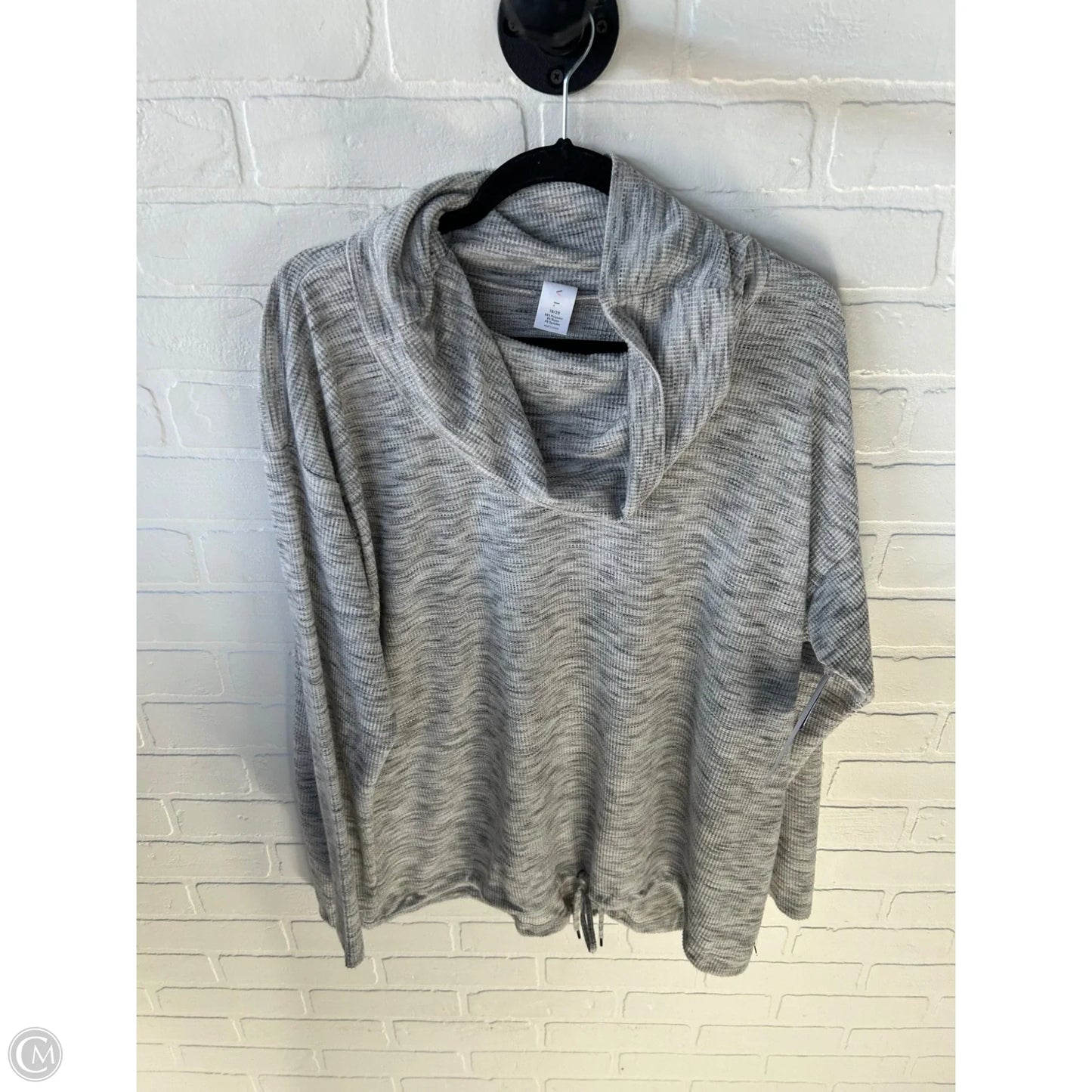 Sweatshirt Collar By Livi Active In Grey, Size: 1x