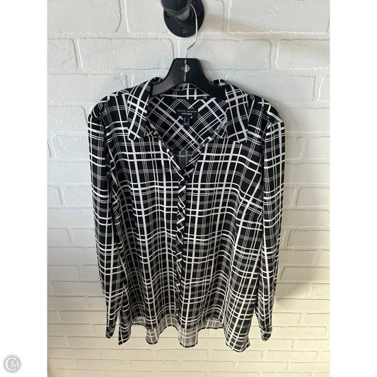 Top Long Sleeve By Susan Graver In Black & White, Size: L