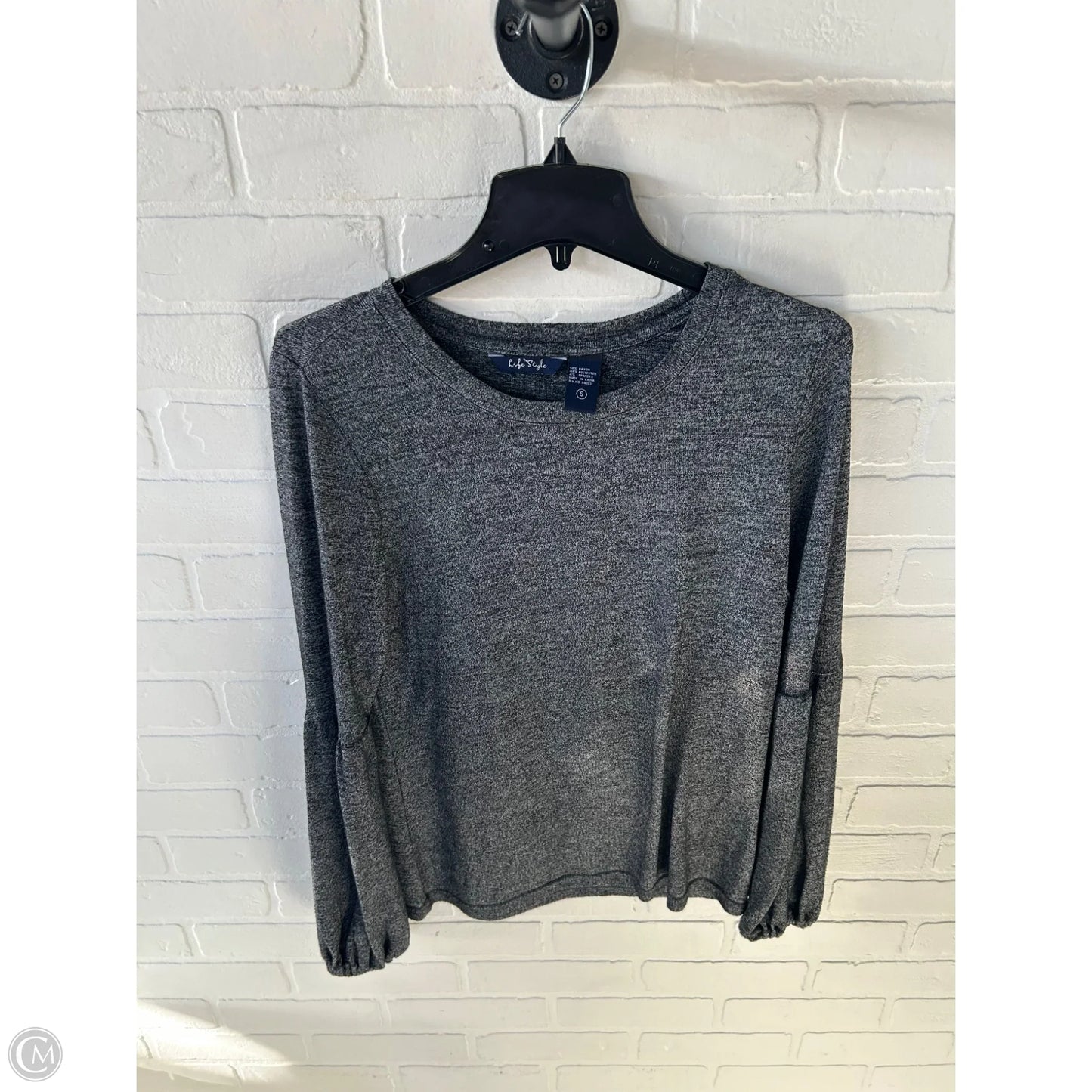Top Long Sleeve By Life Stride In Grey, Size: S