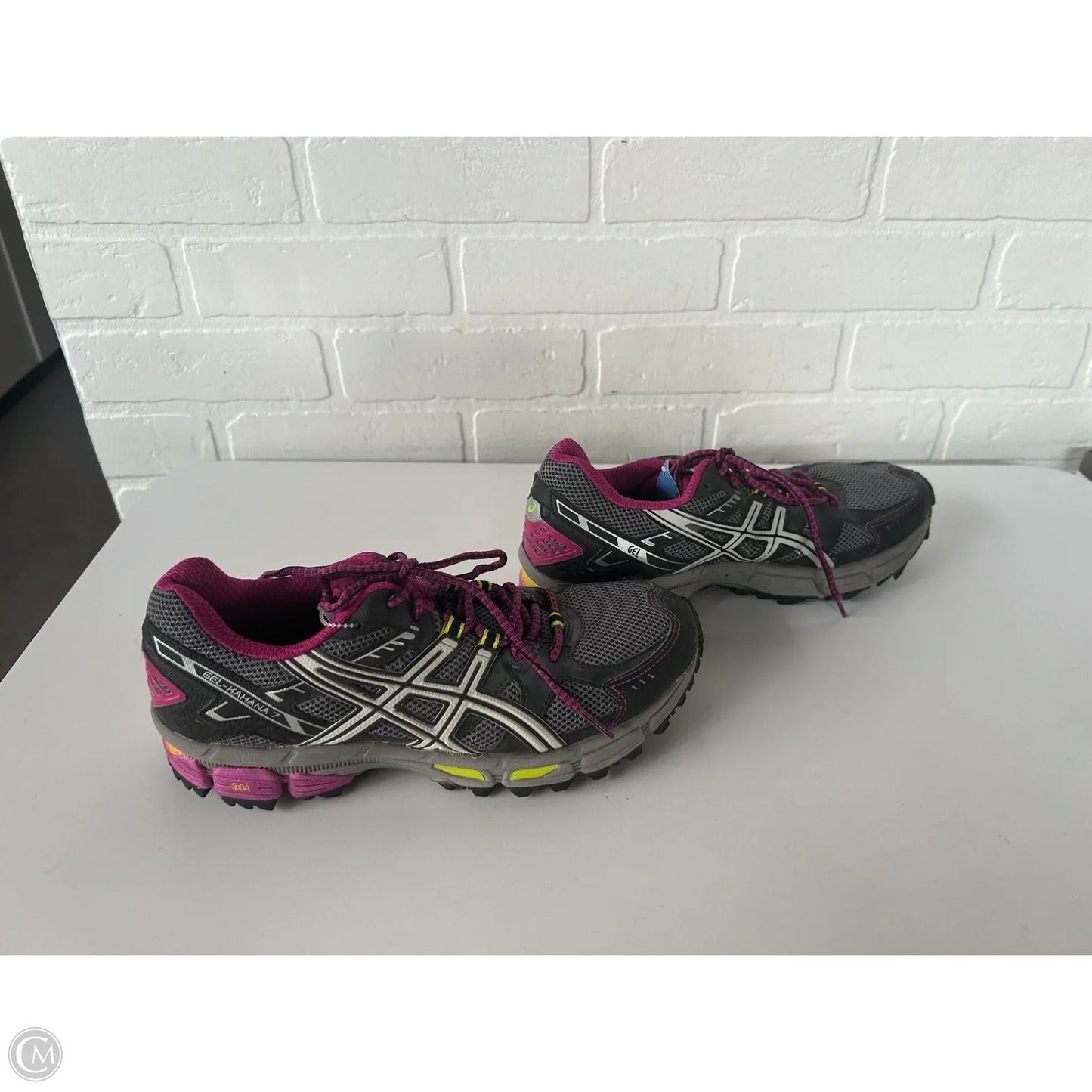 Shoes Athletic By Asics In Grey & Purple, Size: 9