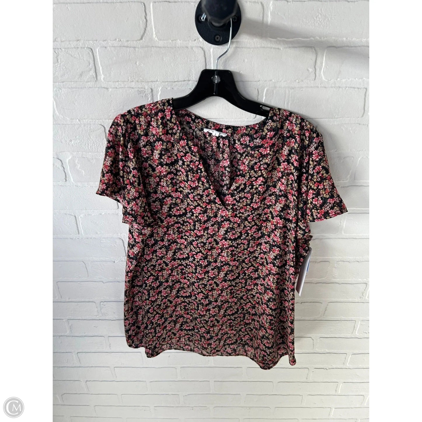 Top Short Sleeve By Maurices In Black & Red, Size: L