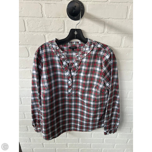 Top Long Sleeve By Talbots In Green & Red, Size: L