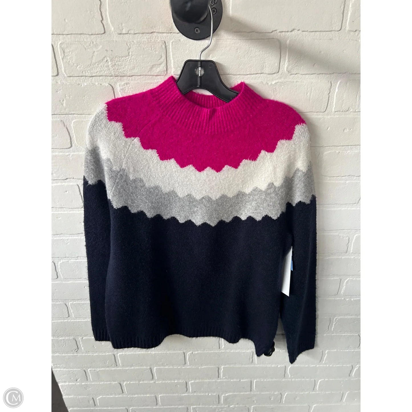 Sweater By Talbots In Blue & Pink, Size: L