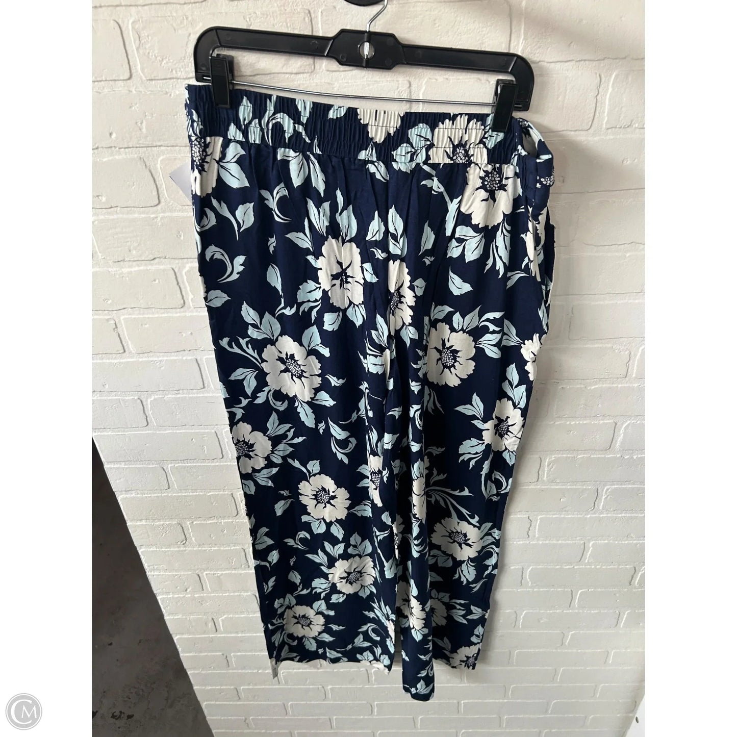 Pants Wide Leg By Talbots In Blue & White, Size: 12