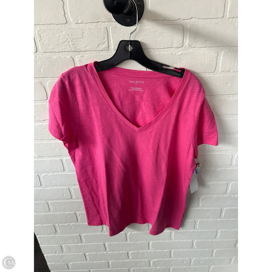 Top Short Sleeve Basic By Talbots In Pink, Size: L