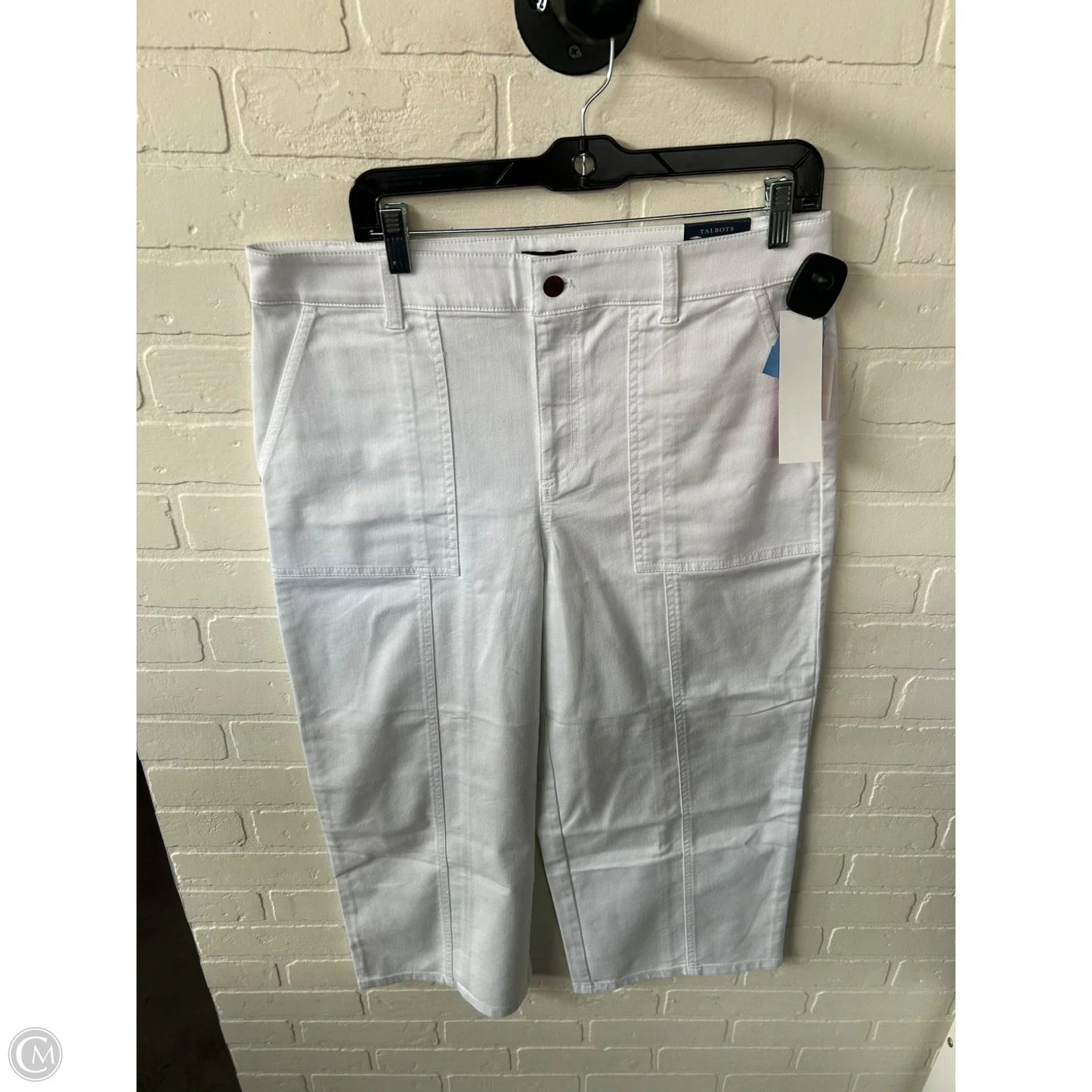 Jeans Wide Leg By Talbots In White Denim, Size: 12