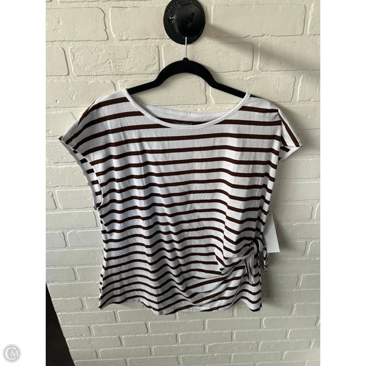 Top Short Sleeve By Talbots In Brown & White, Size: Xl