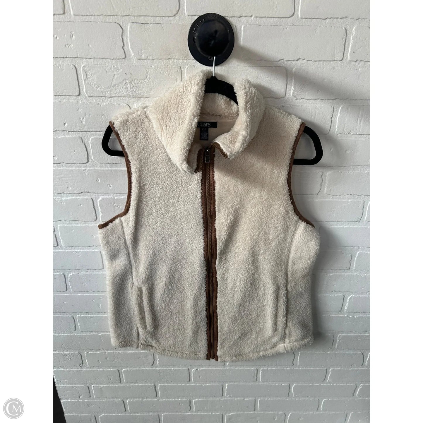 Vest Other By Chaps In Brown & Cream, Size: L