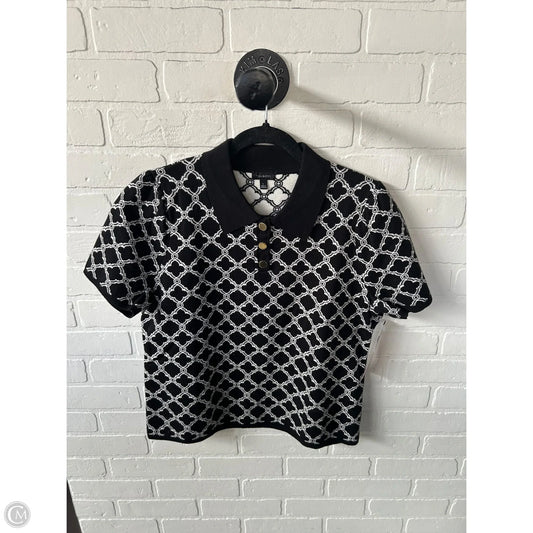 Sweater Short Sleeve By Talbots In Black & White, Size: L