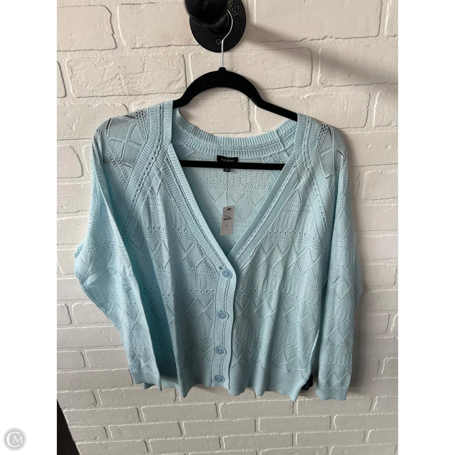 Sweater Cardigan By Talbots In Blue, Size: Xl