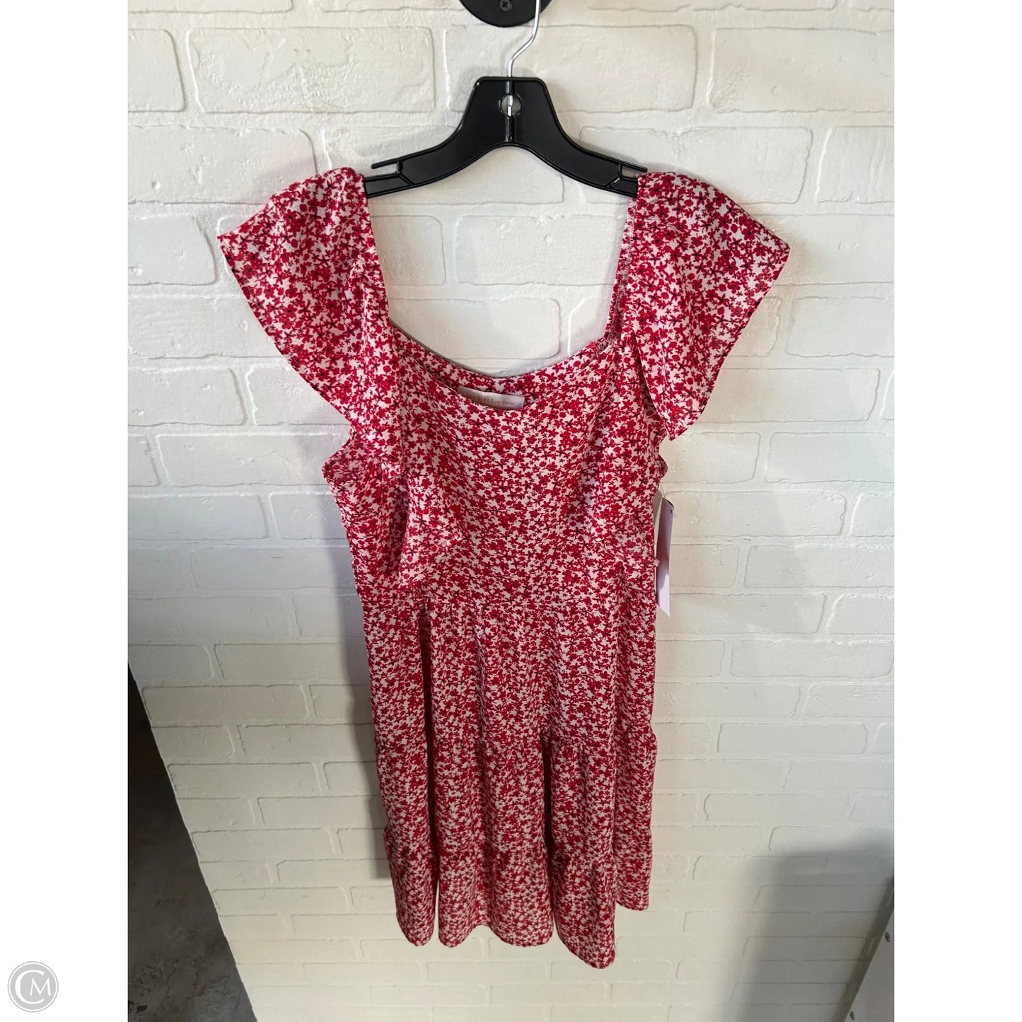 Dress Casual Short By Monteau In Red & White, Size: L