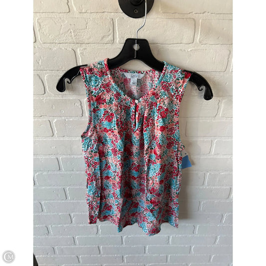 Top Sleeveless By Croft And Barrow In Blue & Pink, Size: S