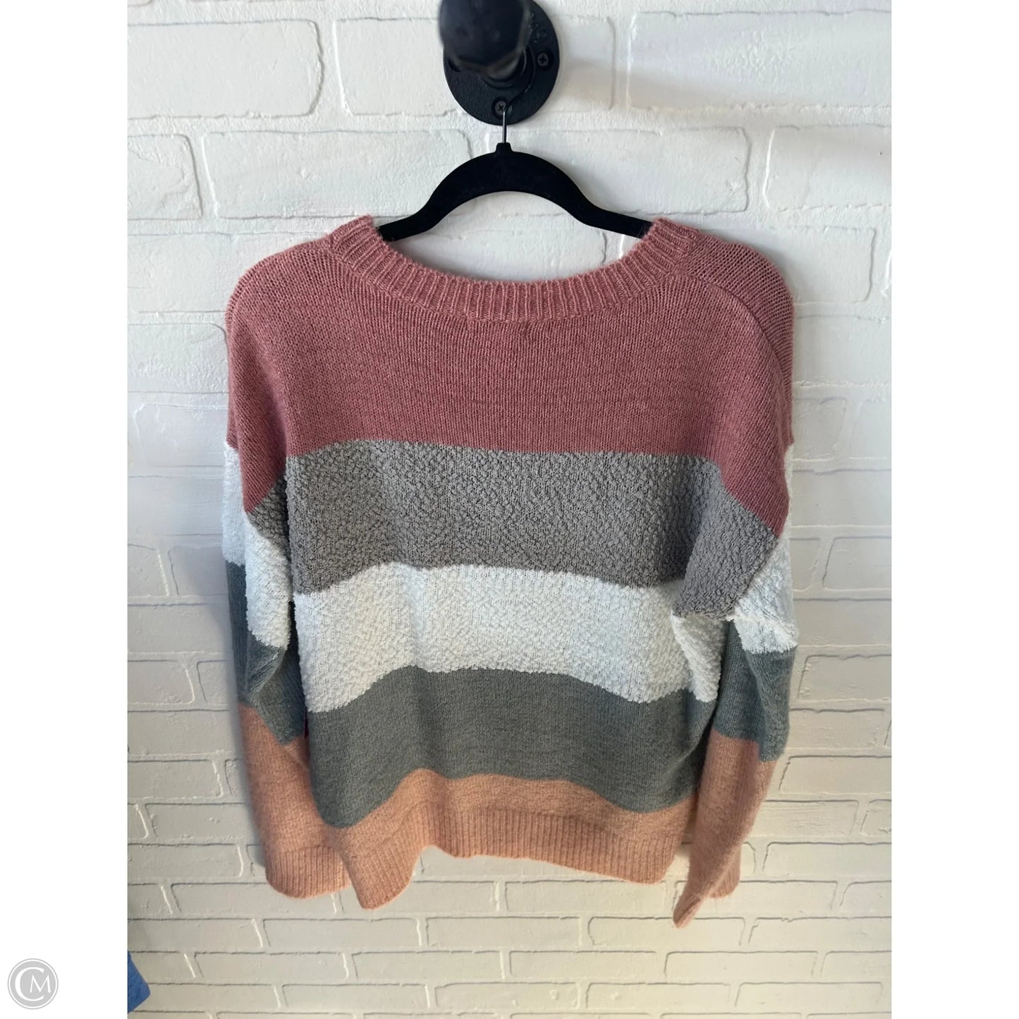 Sweater By Andree By Unit In Grey & Orange, Size: S