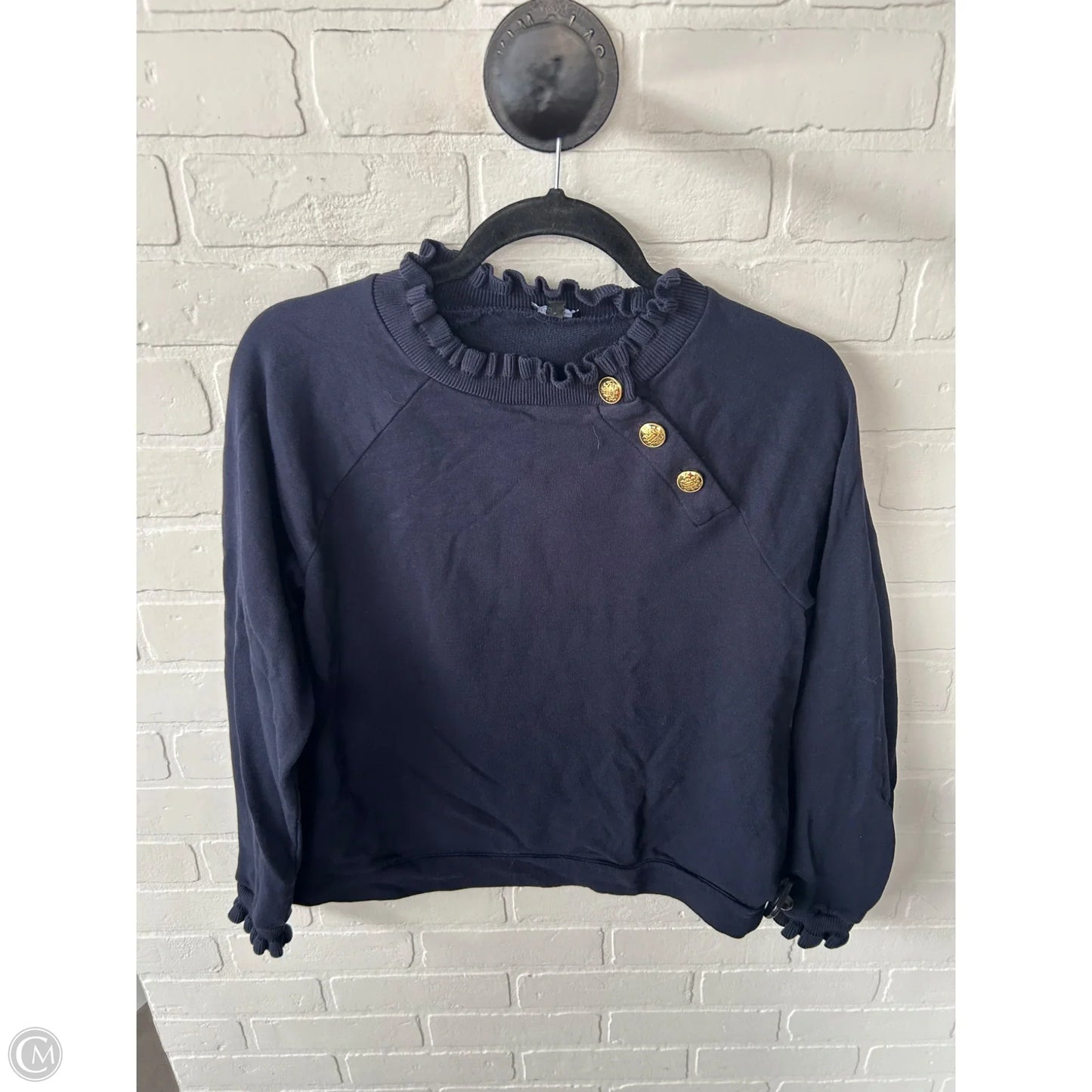 Sweatshirt Collar By Talbots In Blue & Gold, Size: S
