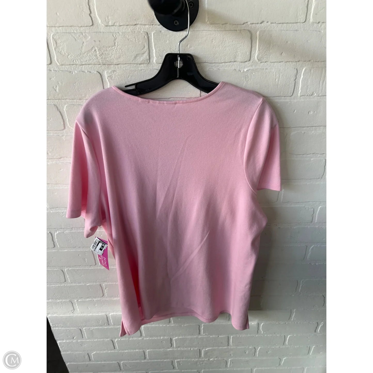 Top Short Sleeve By Quaker Factory In Pink, Size: 1x