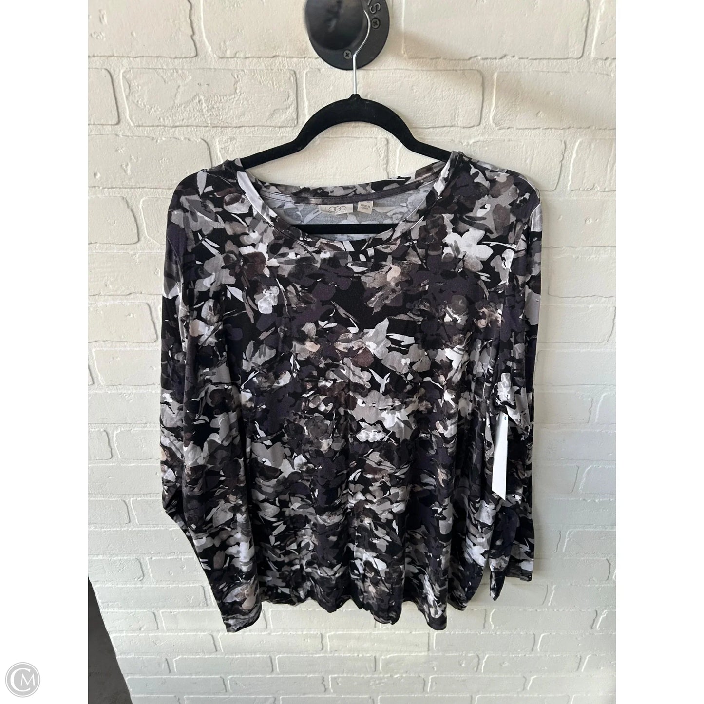 Top Long Sleeve By Logo In Grey, Size: 2x