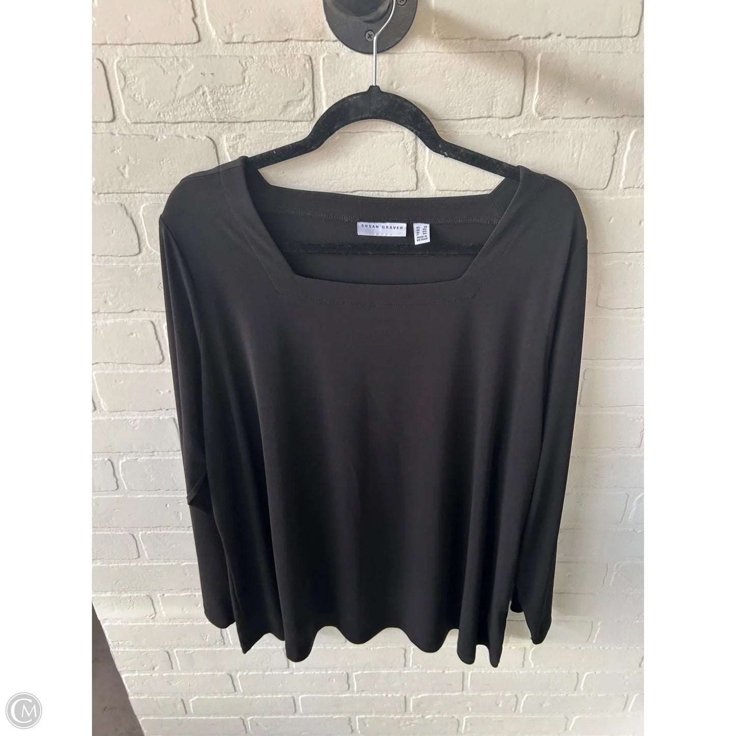 Top Long Sleeve By Susan Graver In Black, Size: 2x