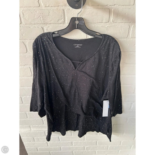 Top Short Sleeve By Catherines In Black, Size: 2x